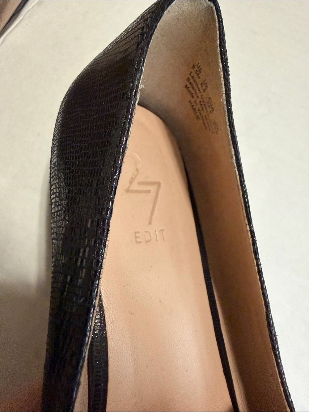 27 EDIT Black Pointed Leather Slip-On Loafers - Picture 6 of 6